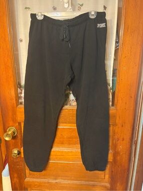 PINK Black Logo Sweatpants